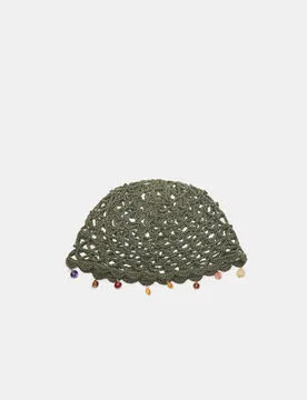 Beanie mit Perlenbesatz Khaki OS - Stradivarius - FashionsVida