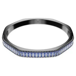 Bracciale rigido Matrix, Taglio baguette, Forma ottagonale, Blu, Placcato rutenio S