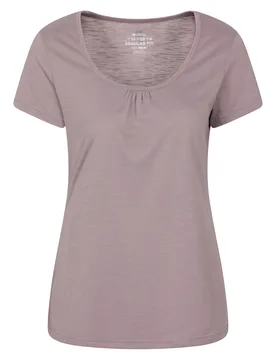 Agra' Womens T-Shirt Uv Protection Quick Dry Casual Summer Tee Light Pink - Size 8 Uk - Mountain Warehouse - FashionsVida
