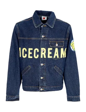 Giubbotto Jeans Uomo Icecream Cowboy Denim Trucker Jacket Indigo - Ice Cream - FashionsVida