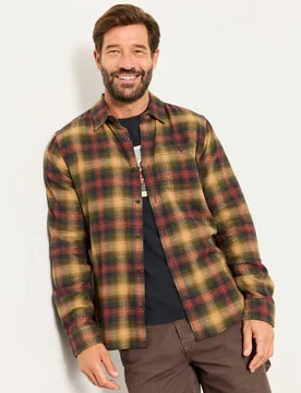 Pure Cotton Check Shirt Brown Mix male - Fatface - FashionsVida