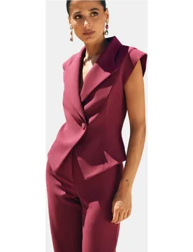 Chaleco de mujer con escote cruzado y corte evasé - MIPHAI - FashionsVida