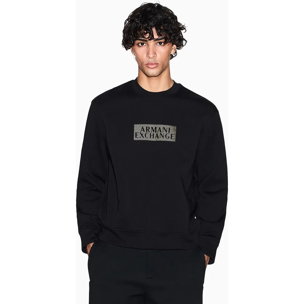 Sudadera de hombre con logo dorado cuello redondo - Armani Exchange - FashionsVida