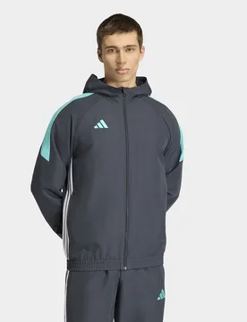 Mens FELPA CON CAPPUCCIO TIRO 26 ESSENTIALS WOVEN - Grigio, grigio grigio Uomo taglia XL - Adidas - FashionsVida
