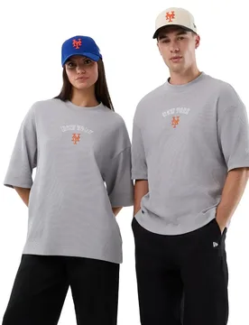 T-shirt à Manches Courtes Mlb Waffle Box New York Mets Grey XL - New era - FashionsVida