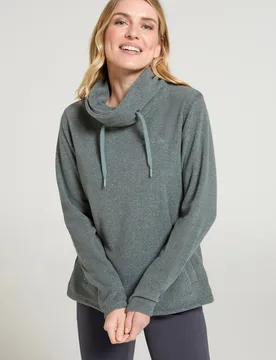 Hebridean Womens Cowl Neck Fleece - Green - Green - Size: 14 - Mountain Warehouse - FashionsVida