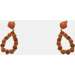 Pendientes de oro, diamante Fancy y coral