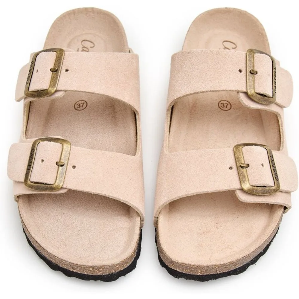 Sandalias con tiras de mujer de ante - CASTELL MENORCA - FashionsVida