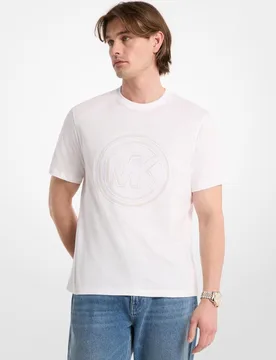 Camiseta de hombre de manga corta con maxilogo MK delantero - Michael Kors - FashionsVida