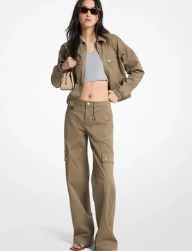 Pantalones anchos de mujer estilo cargo de algodón - MICHAEL Michael Kors - FashionsVida