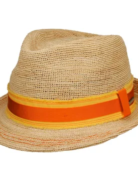 Crochet Trilby Raffia Hat by - nature - Female - Size: L (58-59 cm) - Stetson - FashionsVida