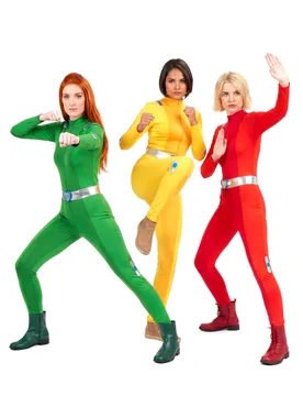 Spionin-Gruppenkostüm für Damen Faschingskostüm grün-gelb-rot - female - BCI - FashionsVida