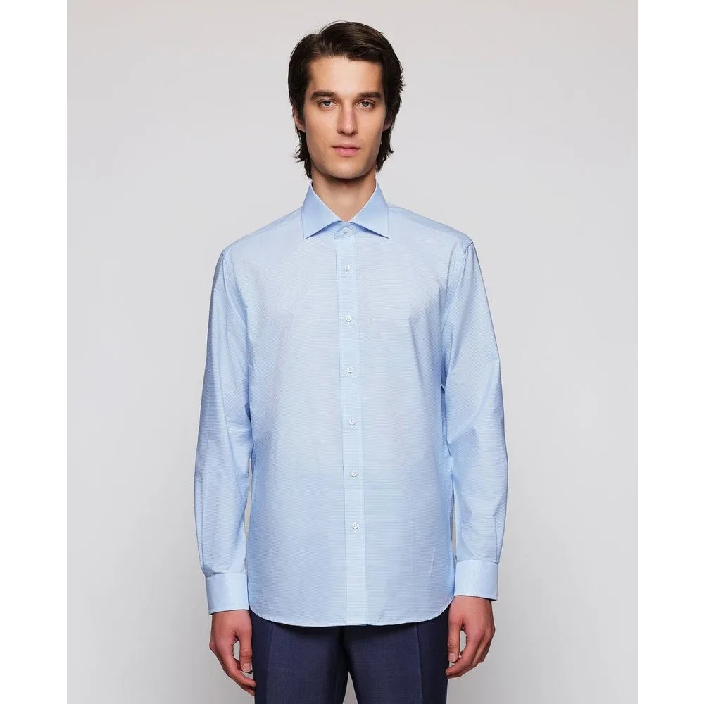 Camisa vertir de hombre raya horizontal manga larga - Mirto - FashionsVida