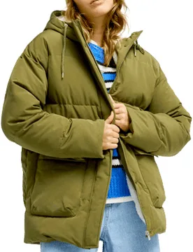 Doudoune chaude à capuche - Seaside Memories Puffer Jacket Winter Moss en Coton - Taille S - Kaki - Roxy - FashionsVida