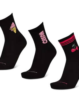 Crew 3 Pack Unisex Socken - Schwarz - Größe 41-46 - Baumwolle Black 41-46 - Happy socks - FashionsVida