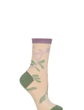 Women's 1 Pair Falke Garden Villa Cotton Socks Sage 37-38 - Green - Size: 4-5 UK - SockShop - FashionsVida
