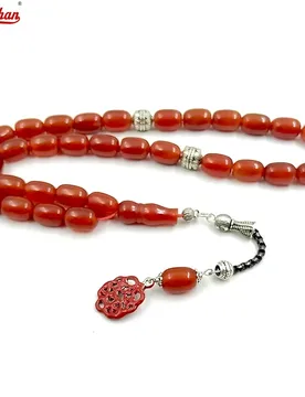 ALBASHAN Tasbih Natural 5A Red Agates with Red pendant Islam Muslim bracelet 33 45 66 51 99 100prayer beads stone Rosary - Aliexpress - FashionsVida