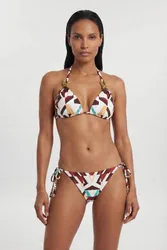 Women's Trim Detail Printed Bikini Bottom Size: XS - Multicolor - Size: XS