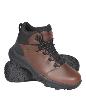 Exploration Mens Waterproof Leather Walking Boots - Brown - Mountain Warehouse - FashionsVida