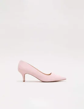 Suede Kitten Heel Pointed Court Shoes Light Pink female - Phase Eight - FashionsVida