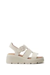 Women's 'Stathes' Leather Heeled Sandals in Off White Size: 7 - Off White - Size: 7