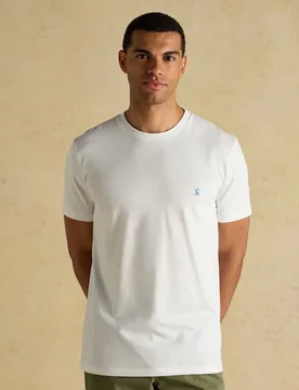 Pure Cotton Crew Neck T-Shirt White male - Joules - FashionsVida