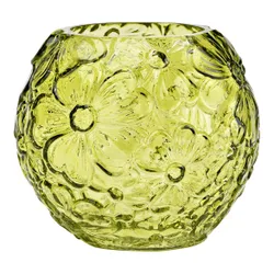 Vase mit Blumendekor grün 13 cm Höhe