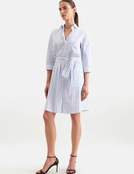 Hemdblusenkleid mit Stretchanteil regular fit Blau 34 - Seidensticker - FashionsVida