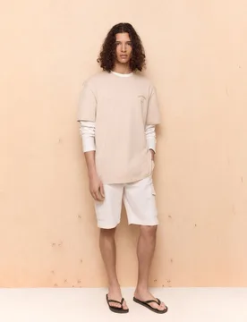 Bermuda de algodón multibolsillos de hombre tinte en prenda - Easy Wear - FashionsVida