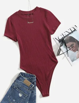 Body tejido de canalé de cuello alto M - Shein - FashionsVida