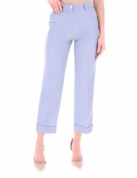 Pantalone con risvolto AZZURRO POLVERE 42 - Kocca - FashionsVida