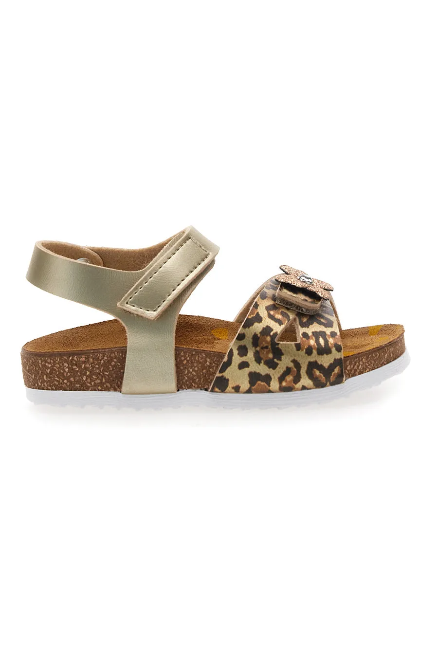 Sandali oro con fiore glitter 257A745SR 27 - PITTARELLO BIO - FashionsVida