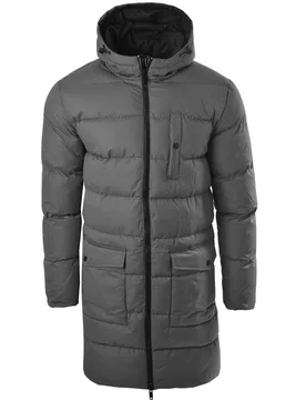 Mens Ag04 Longline Padded Puffer Jacket - Charcoal - Size Medium - Soulstar - FashionsVida