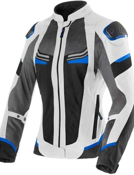 Giacca Moto Donna Traforata AIRJET 6 LADY Blu Bianco taglia M - Clover - FashionsVida
