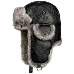 Metallic Aviator Hat by - dark grey - Female - Size: S/M (54-57 cm)