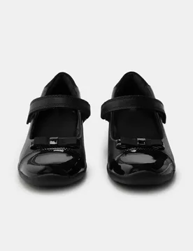 Kids' Leather Wedge Mary Jane School Shoes (2½ Large - 7 Large) Black Female - M&S - FashionsVida