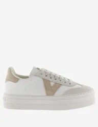 Barcelona Ciclista Leather Platform Trainers Cream Mix female
