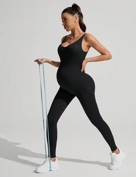 Mono casual de maternidad sin mangas de unicolor para fitness M - Shein - FashionsVida