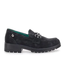 Mocassini neri Vegan effetto velluto J528706 39 - ECO BIO - FashionsVida