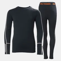 Junior Lifa Merino Midweight Base Layer Set Navy 10 - Navy Blue - Unisex