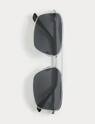 Metal Polarised Sunglasses Silver male
