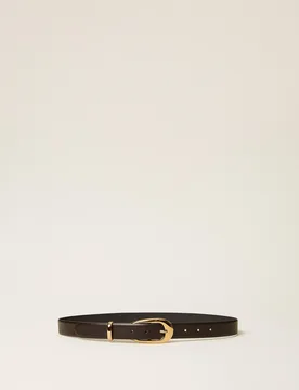 Ceinture en cuir avec boucle ovale - TWINSET - FashionsVida