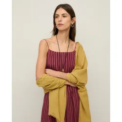 Vestido de tirantes midi con rayas