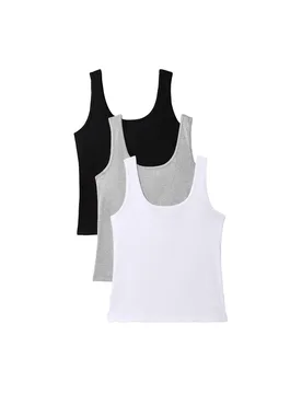 Pack Pure Cotton Ribbed Scoop Neck Vests Multi female - Calvin Klein - FashionsVida