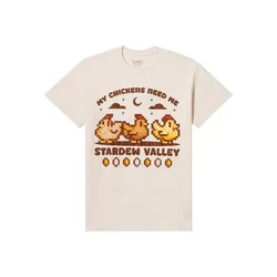 Chickens Puff Cute Stardew Valley Videogame Gift t shirt for RPG Gamer 100% cotton Short sleeve Graphic Clothes Cartoon te