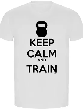 T-shirt à Manches Courtes Keep Calm And Train Eco White 2XL - Kruskis - FashionsVida