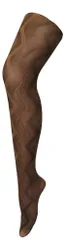 Womens - Ladies Coloured 80 Denier Opaque Fashion Tights - Weave - Brown - Size Medium