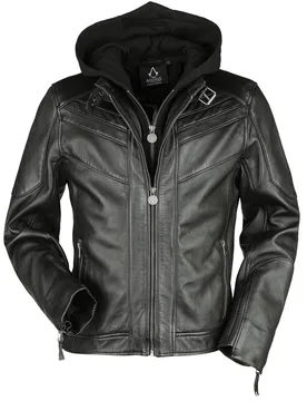 Gaming Lederjacke - Legacy - S - für Männer - Größe S - schwarz - EMP exklusives Merchandise! - Männer - male - Assassin's Creed - FashionsVida