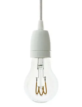 Cables Lampe Suspendue Avec Ampoule Textile And Porcelain 1.2 M White One Size - Creative - FashionsVida