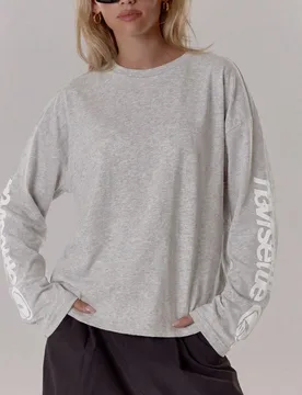 Camiseta de manga larga con gráfico oversize, estilo cool girl, streetstyle, para uso diario, estilo universitario, gráfico de vacaciones de 1997, c - Shein - FashionsVida